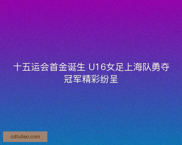 十五运会首金诞生 U16女足上海队勇夺冠军精彩纷呈