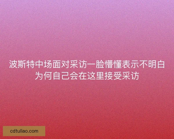 波斯特中场面对采访一脸懵懂表示不明白为何自己会在这里接受采访 波斯特中场面对采访一脸懵懂表示不明白为何自己会在这里接受采访